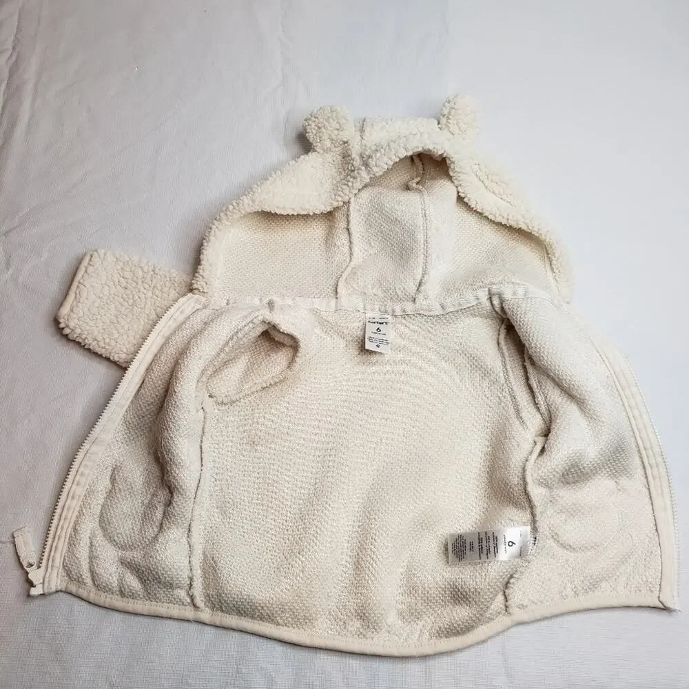 Carters Teddy Bear Zip up Sweater 6 Months